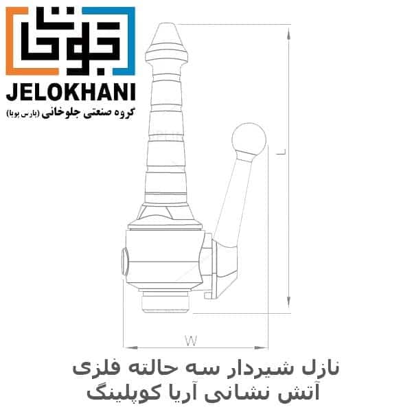 نازل شیردار سه حالته فلزی آریا کوپلینگ سایز 1/5 اینچ — تصویر ۲