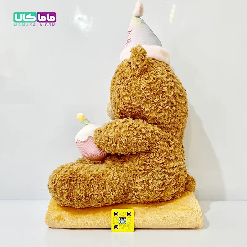 عروسک خرس کیک به دست بالشتی پتودار 55 سانتیمتر — تصویر ۸