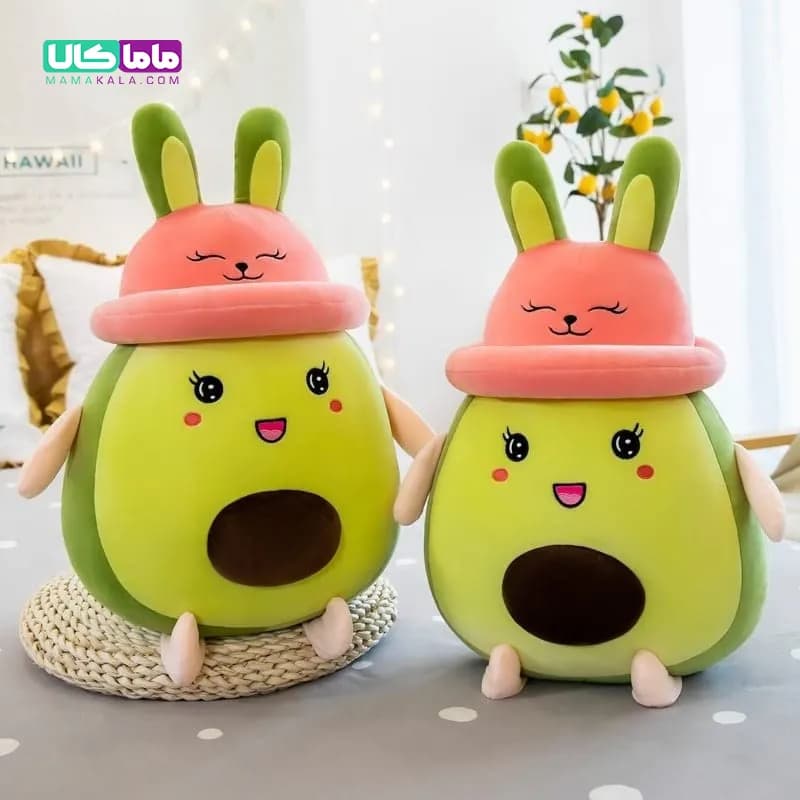عروسک آووکادو کلاه خرگوشی 70 سانتیمتر — تصویر ۳