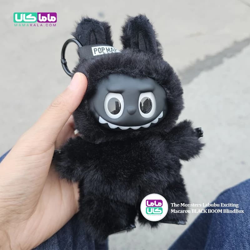 عروسک لبوبو مشکی ماکارون 👶🏿 Black Labubu پاپ مارت اصل — تصویر ۴