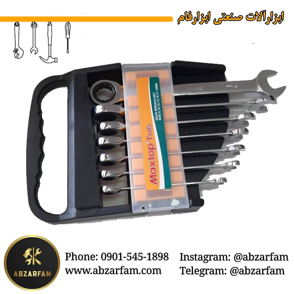 ست آچار یکسر تخت و یکسر جغجغه ای مکس تاپ Maxtop
