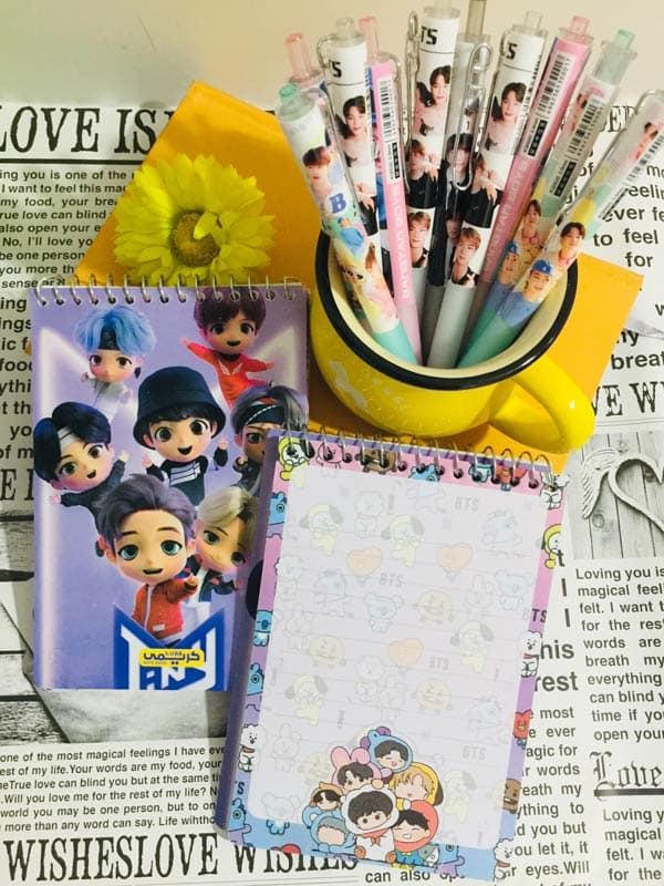 دفترچه یادداشت بی تی اس BTS با صفحات طرح دار