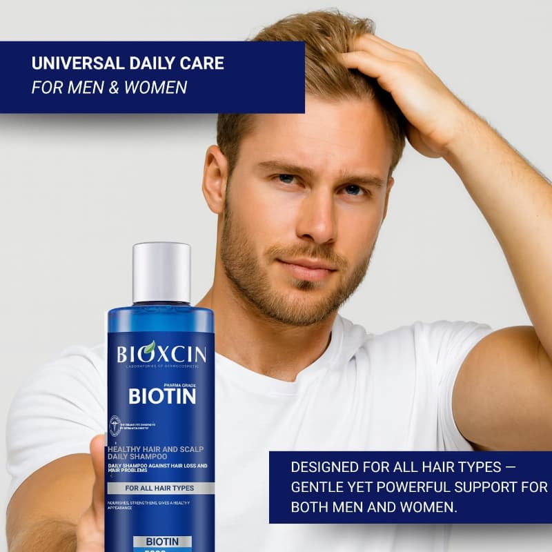 شامپو ضد ریزش مو بیوکسین مدل بیوتین | Bioxcin Biotin Shampoo حجم 300 میل — تصویر ۴