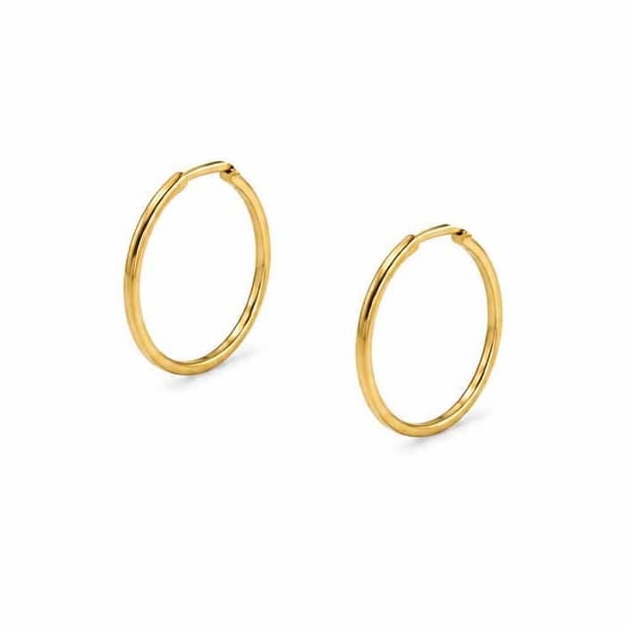 گوشواره نقره آبکاری طلا (gold-plated) حلقه کوچک ظریف برند اصل آی ام تحت لیسانس آلمان 005821 I AM
