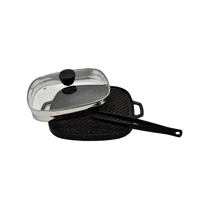 تابه گریل مربع بدون چوب سایز 28 یونیک کد UN-6031