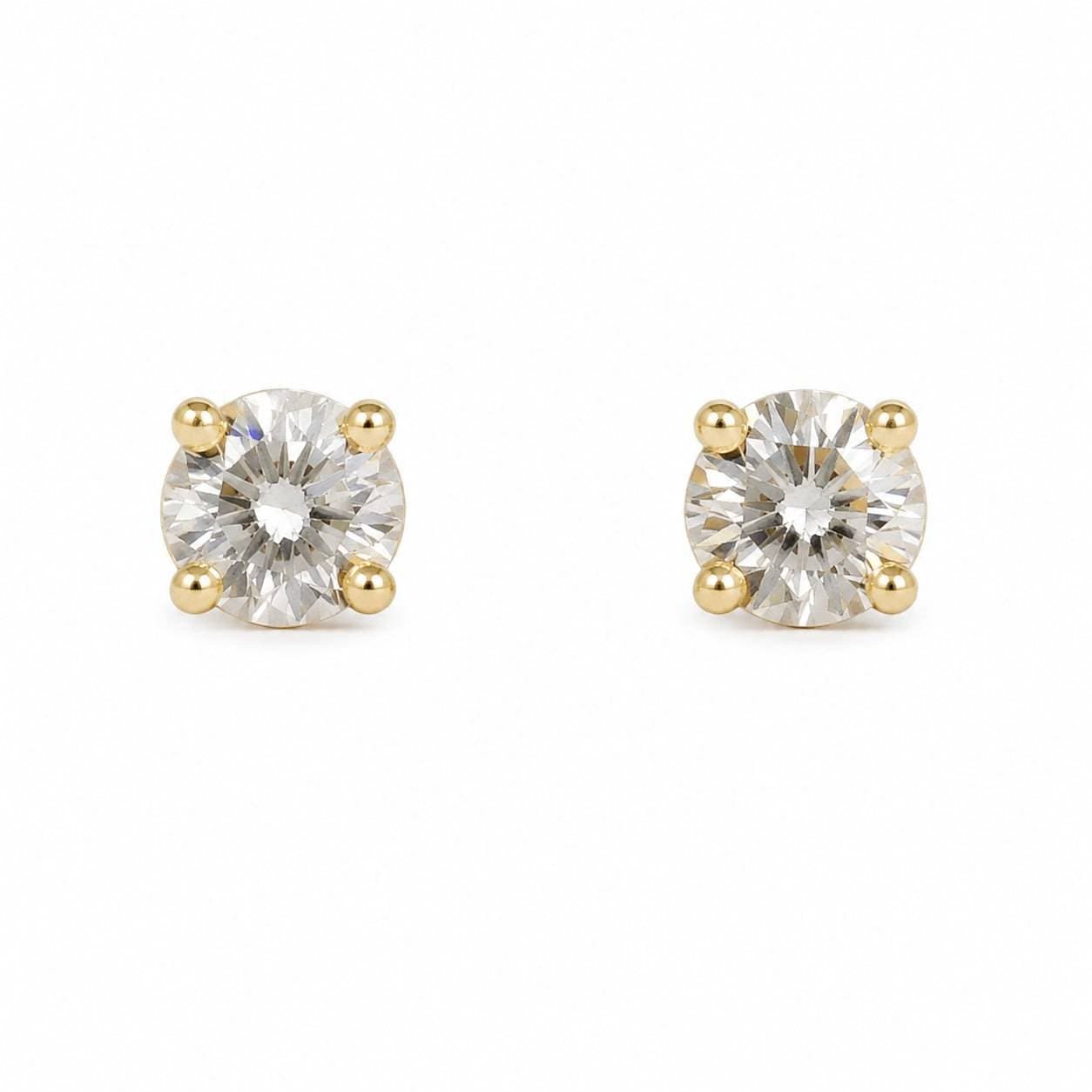 گوشواره نقره گلدپلیتد (gold-plated) نگین زیرکنیا برند اصل آی ام تحت لیسانس آلمان 065802 I AM