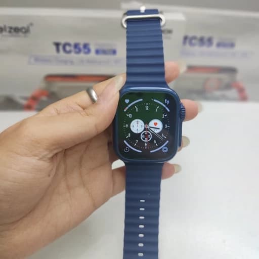 ساعت هوشمند Telzealمدل TC55 ULTRA طرح اپل به همراه بند برزنتی اضافه — تصویر ۲
