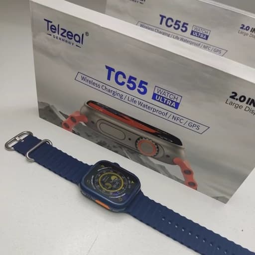 ساعت هوشمند Telzealمدل TC55 ULTRA طرح اپل به همراه بند برزنتی اضافه