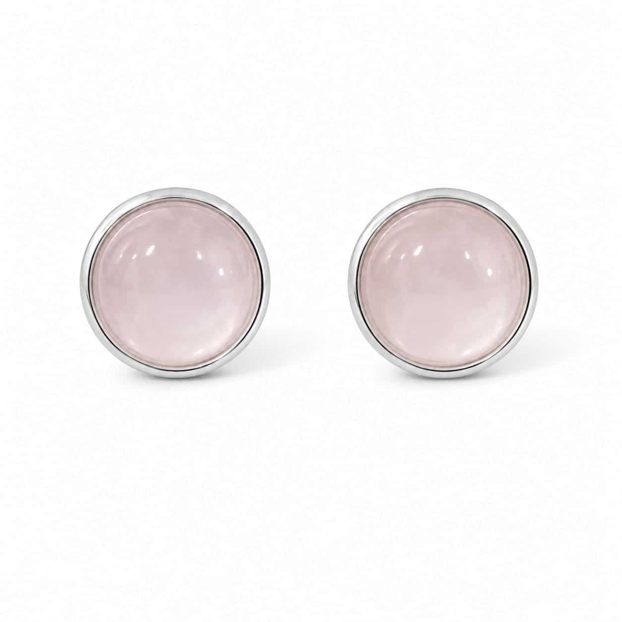 گوشواره نقره و سنگ رز کوارتز Rose Quartz برند اصل آی ام تحت لیسانس آلمان 055520 I AM