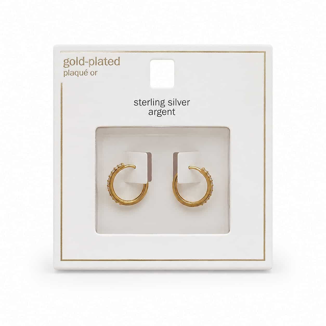 گوشواره نقره حلقه ای گلدپلیتد (gold-plated) اصل برند آی ام تحت لیسانس آلمان 032026 I AM — تصویر ۳