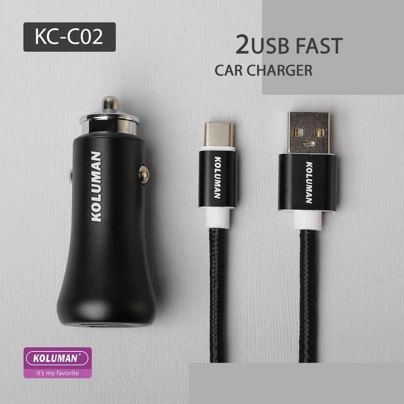 شارژر فندکی کلومن مدل KC-C02 به همراه کابل میکرو — تصویر ۴