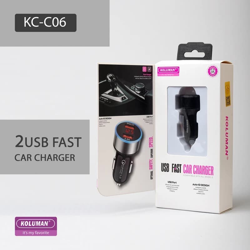 شارژر فندکی کلومن مدل KC-C06 به همراه کابل میکرو — تصویر ۵