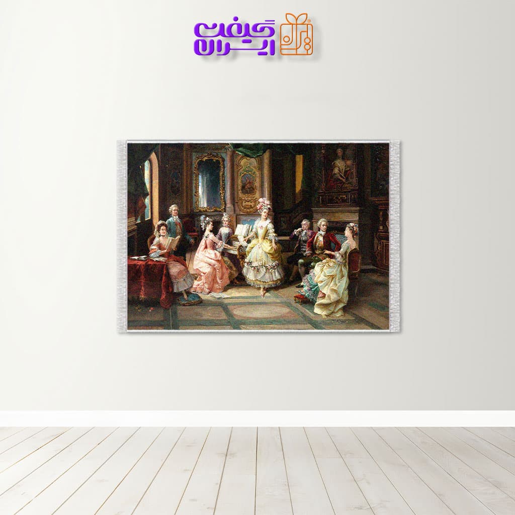 تابلو فرش فرانسوی پیانو زن کد 7075