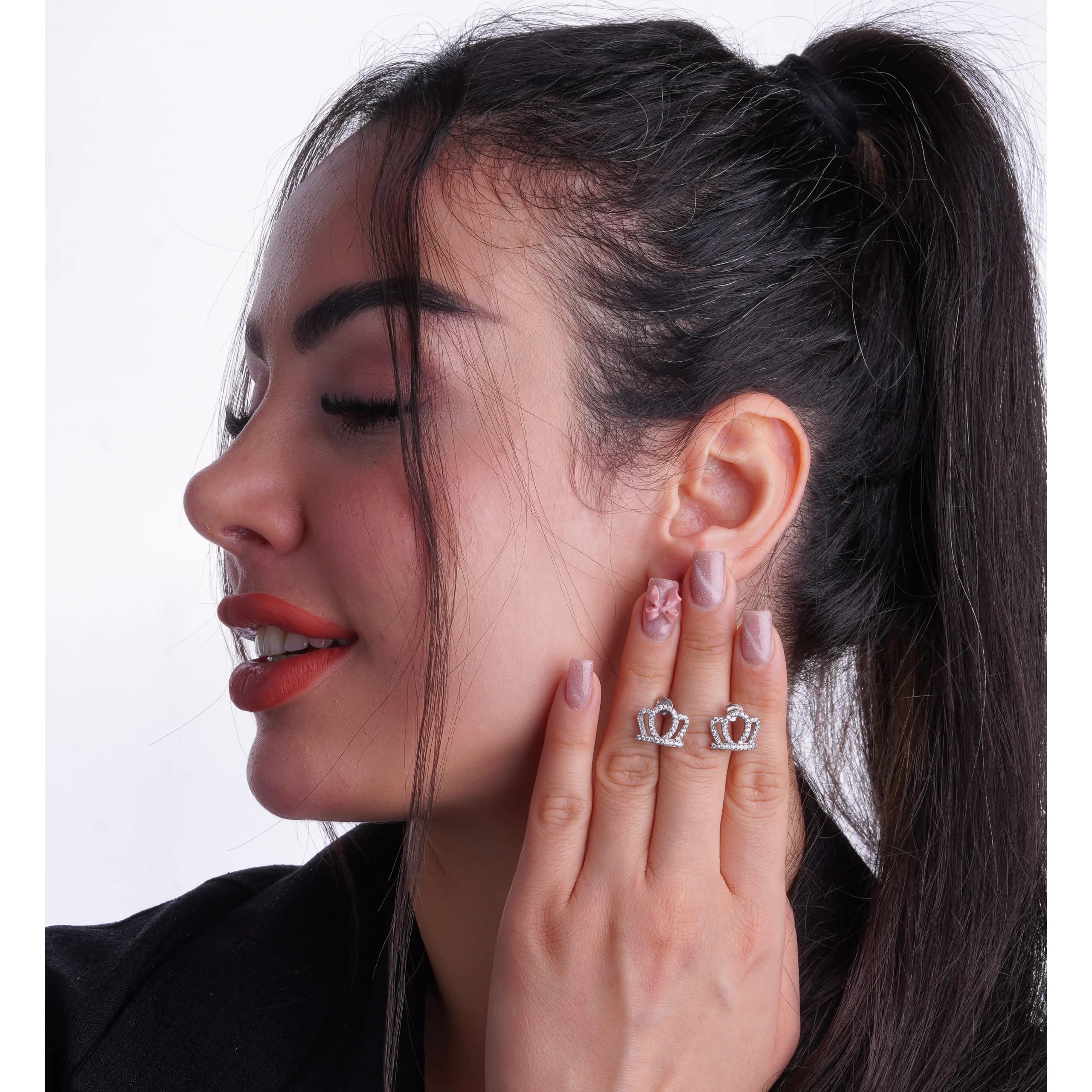 نیمست نقره طرح تاج سلطنتی زنانه شمیم سیلور 10150033 — تصویر ۲