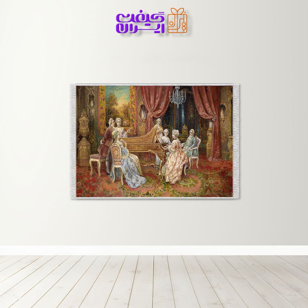 تابلو فرش فرانسوی پیانو زن کد 7026