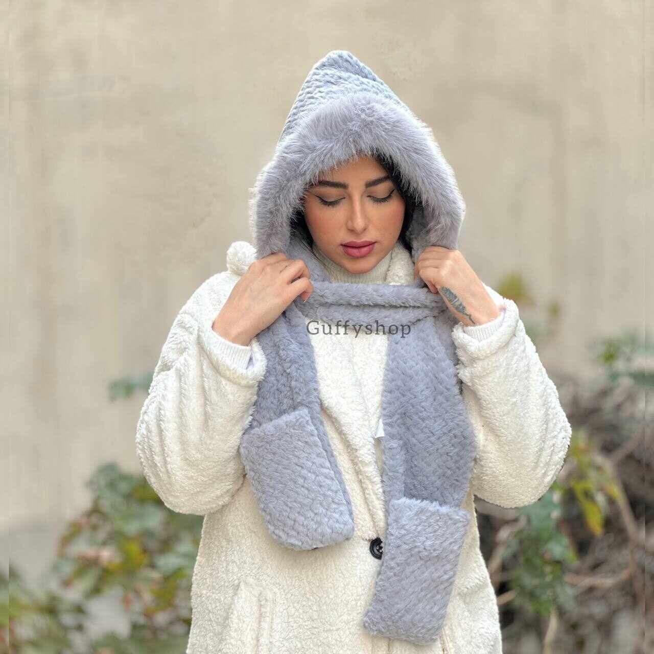 شال و کلاه سرهمی ساده
