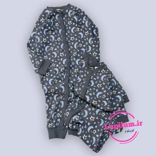 سرهمی بچه گانه خاکستری ماه و ستاره