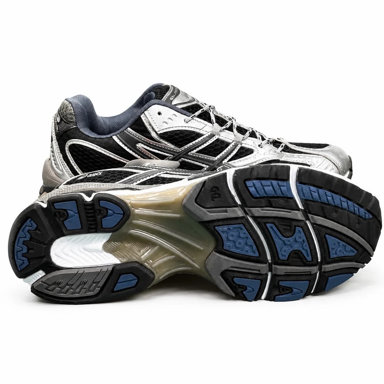 کفش کتونی مردانه مدل اسیکس مشکی طوسی لژ سفید ASICS — تصویر ۴