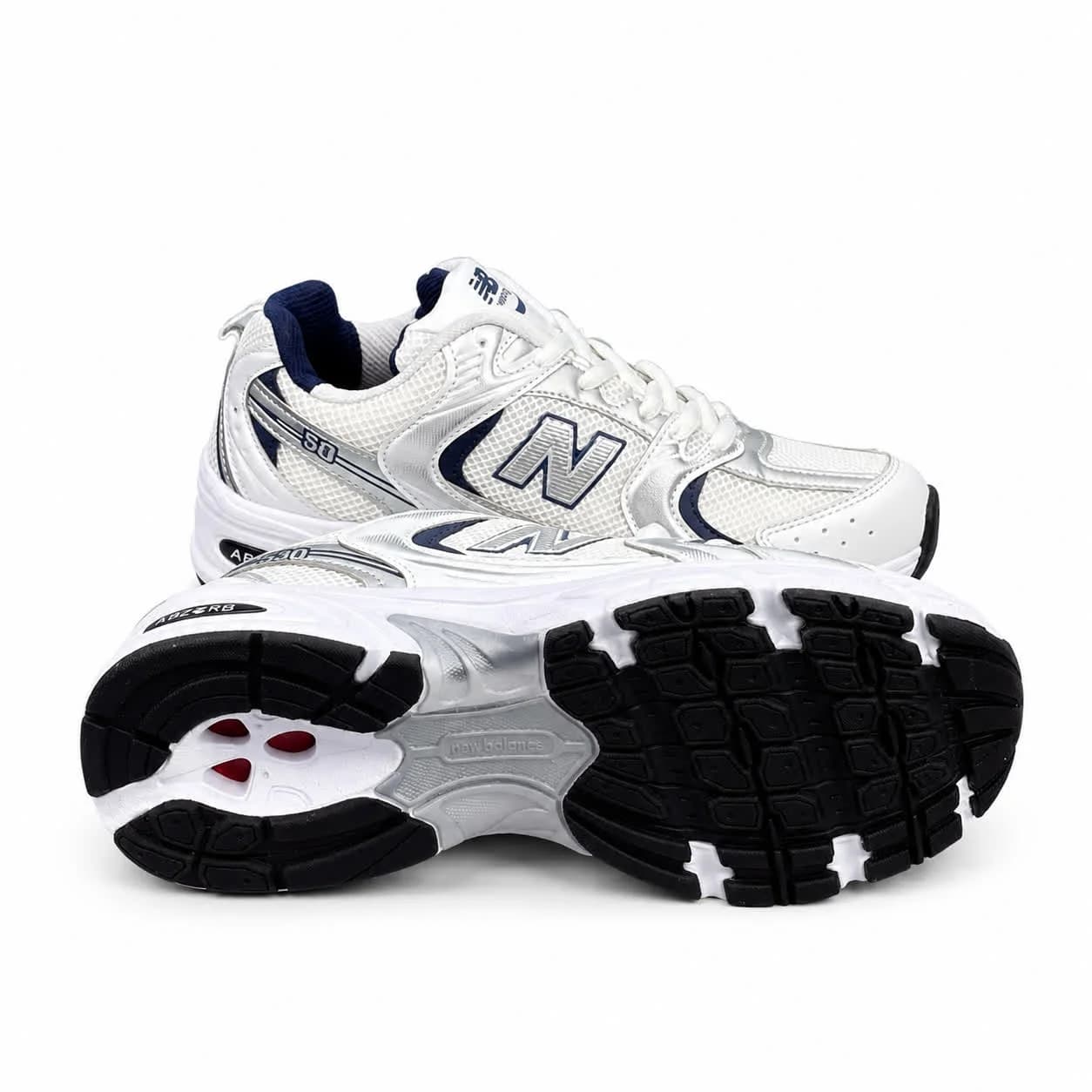 کتونی ست زنانه و مردانه نیوبالانس سفید سرمه ای (کیفیت درحد مستر) 530 New Balance — تصویر ۴