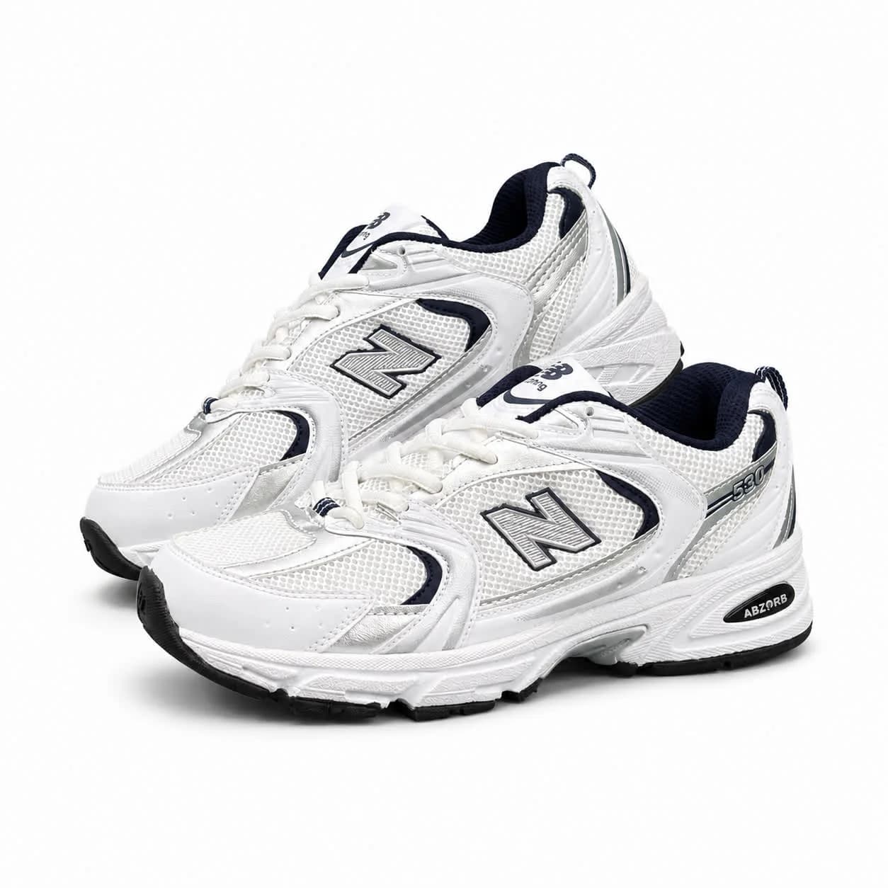 کتونی مردانه مدل نیوبالانس 530 سفید سرمه ای New Balance — تصویر ۳