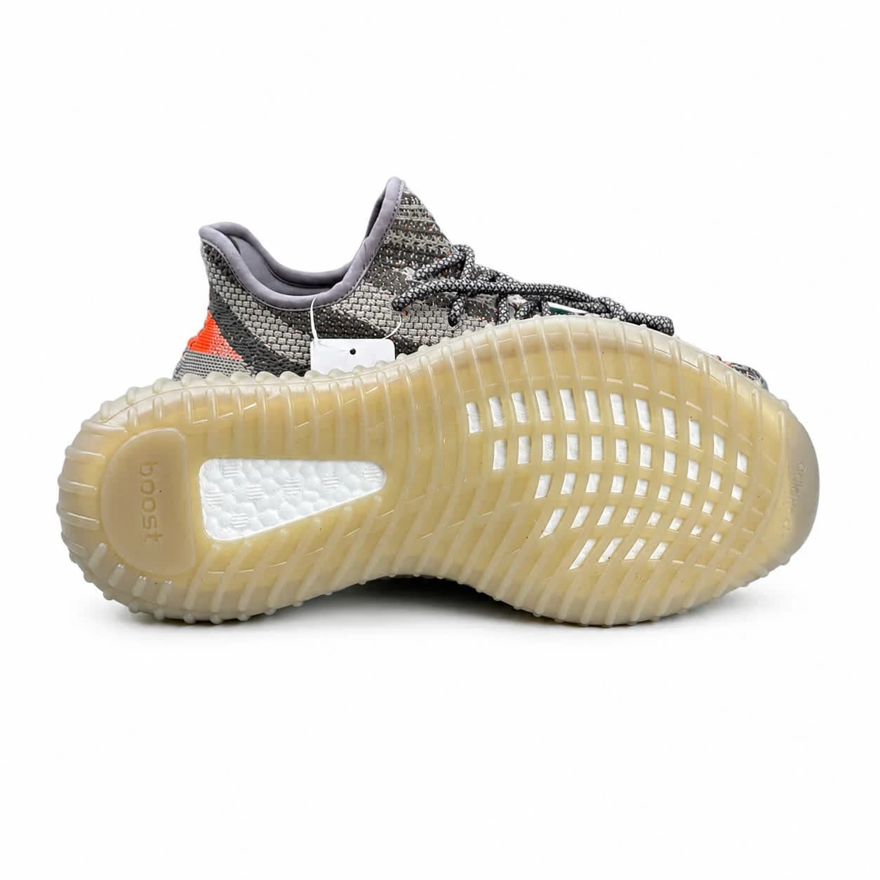 کتونی مردانه آدیداس مدل یزی طوسی نارنجی تمام Adidas Yeezy Boost 350 — تصویر ۴