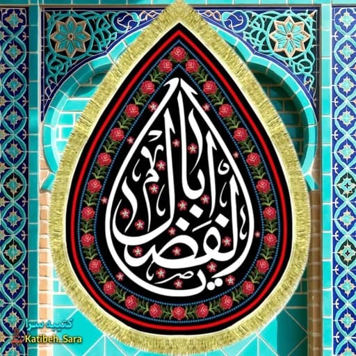 کتیبه مخمل شهادت یا ابوالفضل العباس(ع) طرح اشک — تصویر ۲