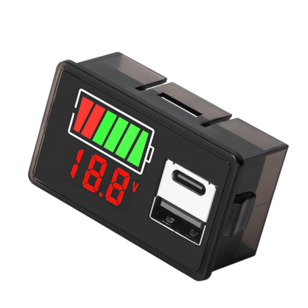 ماژول نمایشگر شارژ باتری 30-8 ولت روپنلی با خروجی USB و Type-C فست شارژ