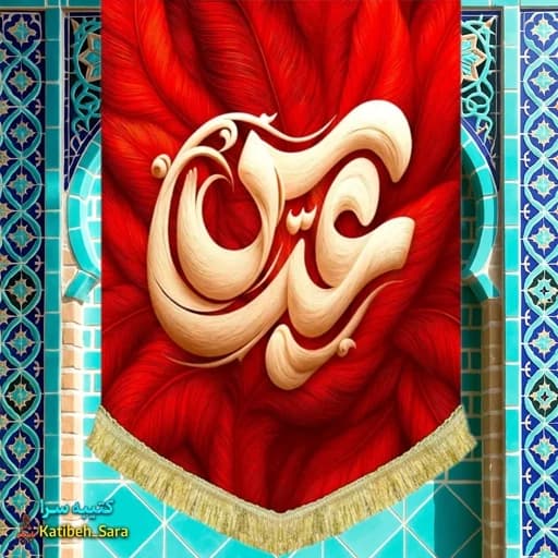 کتیبه مخمل عمودی شهادت حضرت عباس(ع) طرح پر