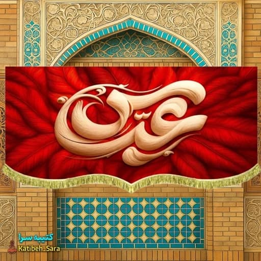 کتیبه مخمل شهادت حضرت عباس(ع) طرح پر