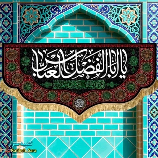 کتیبه مخمل شهادت یا ابوالفضل العباس(ع).