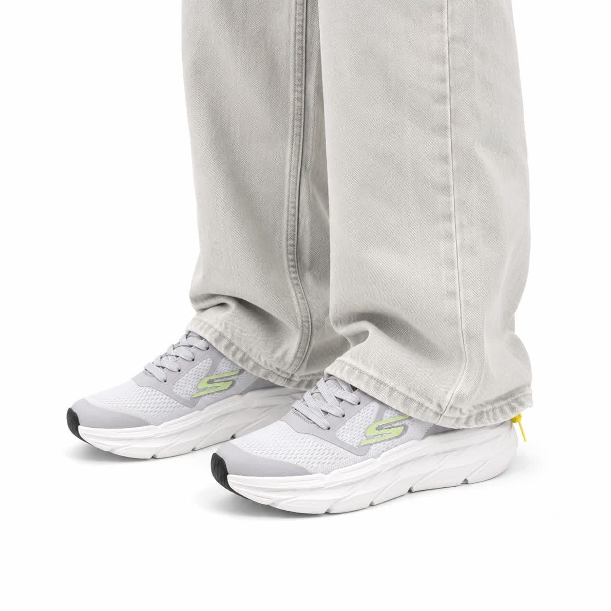 کتانی خارجی مردانه مدل اسکیچرز سفید طوسی SKECHERS — تصویر ۲