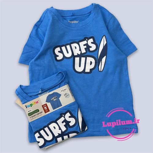 تیشرت نخی بچگانه آبی surf’s up