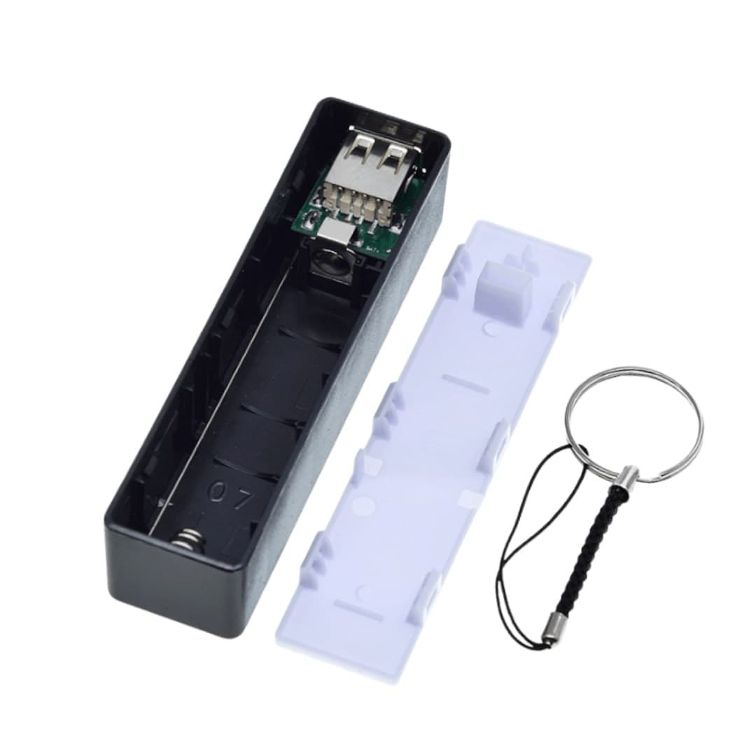 کیس پاوربانک تک باتری دارای خروجی USB 5V 1A (مشکی) — تصویر ۲