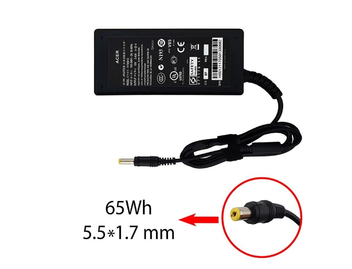 آداپتور لپ تاپ ایسر مستطیلی 19V 3.42A | شارژر Acer 19V 3.42A | Adaptor Laptop Acer