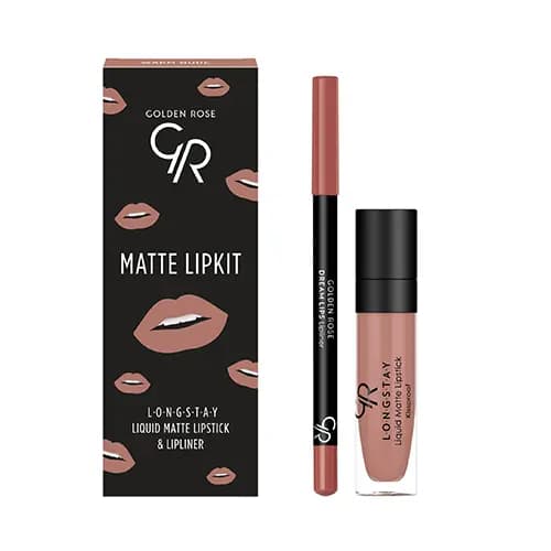 كيت رژلب مايع و مداد لب مات گلدن رز Warm Nude