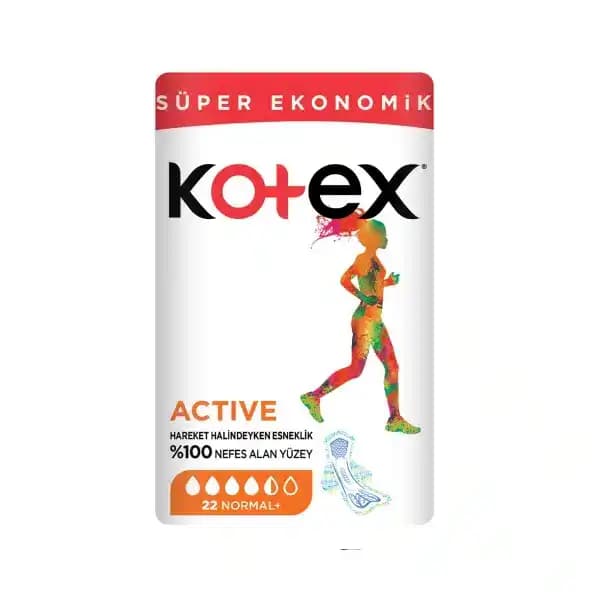 نوار بهداشتي كوتكس Active Normal+ سايز نرمال پلاس بسته 22 عددي — تصویر ۲