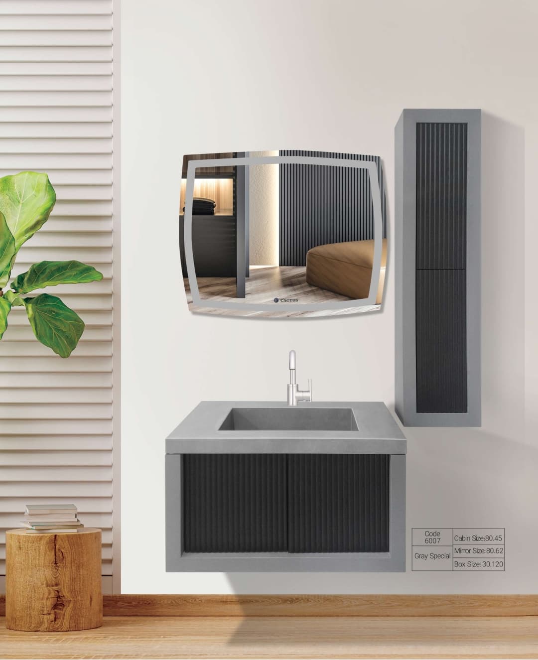 روشویی کاکتوس مدل Gray Special کد 6007