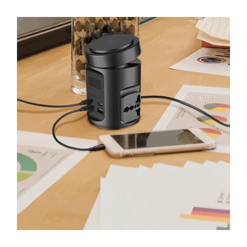 چندراهی برق و شارژر وایرلس پاورولوژی مدل PWCUQC014 با توان 65 وات و پورت‌های USB-C و USB-A — تصویر ۷