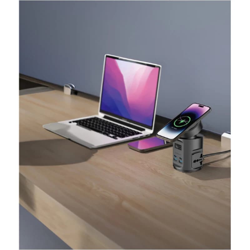 چندراهی برق و شارژر وایرلس پاورولوژی مدل PWCUQC014 با توان 65 وات و پورت‌های USB-C و USB-A — تصویر ۸