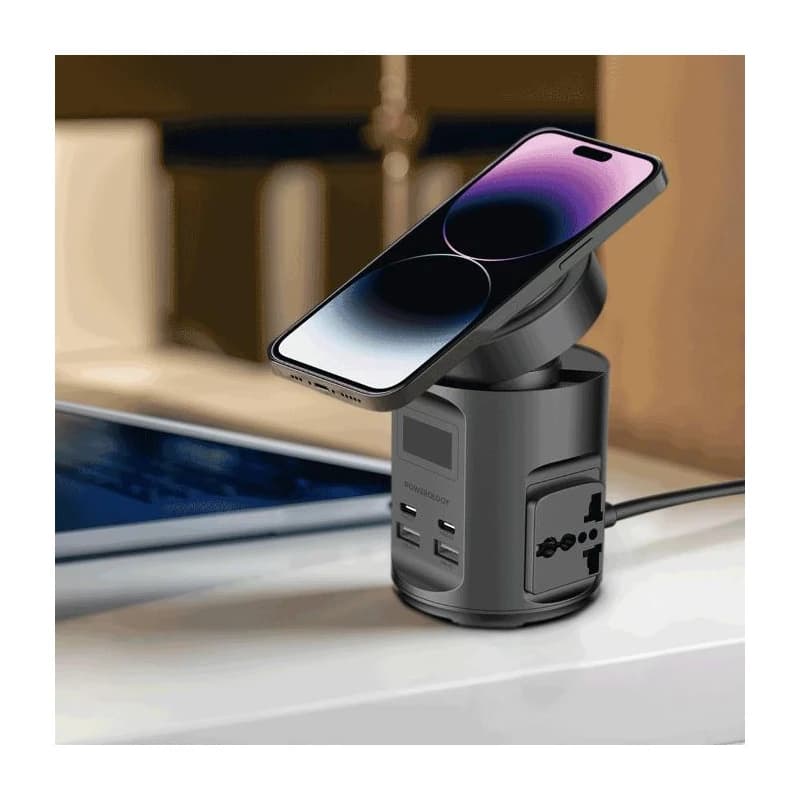 چندراهی برق و شارژر وایرلس پاورولوژی مدل PWCUQC014 با توان 65 وات و پورت‌های USB-C و USB-A — تصویر ۶