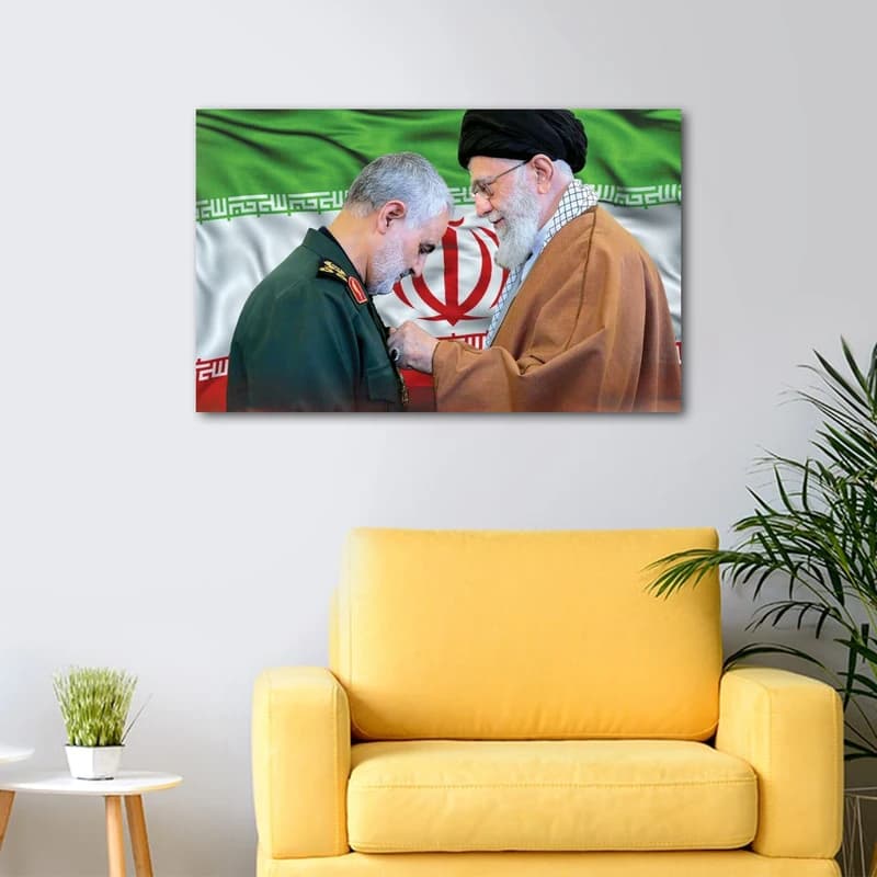 تابلو شاسی مدل شهید سپهبد حاج قاسم سلیمانی و حضرت آیت الله خامنه ای کد As2741 — تصویر ۳