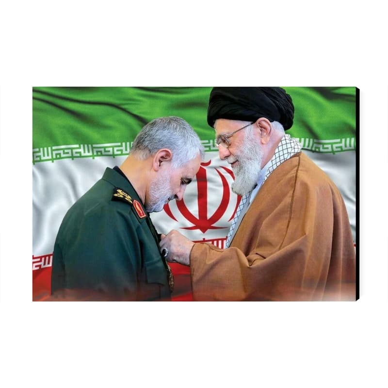 تابلو شاسی مدل شهید سپهبد حاج قاسم سلیمانی و حضرت آیت الله خامنه ای کد As2741