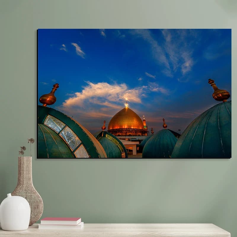 تابلو شاسی مدل نجف گنبد منور حرم امام علی (ع) کد 13 — تصویر ۴