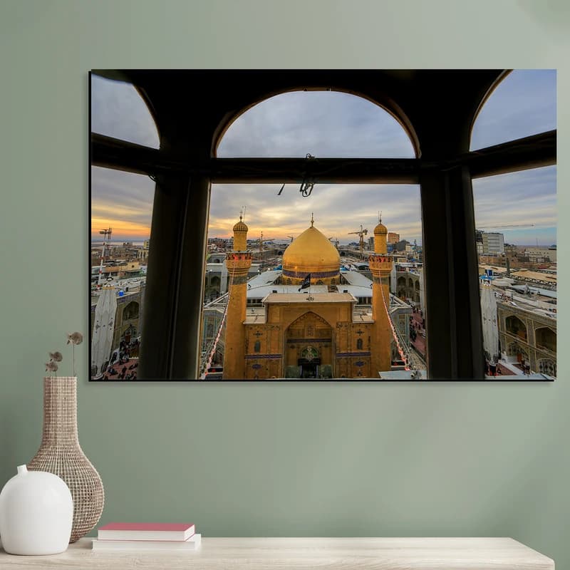 تابلو شاسی مدل نجف گنبد منور حرم امام علی (ع) کد 14 — تصویر ۴