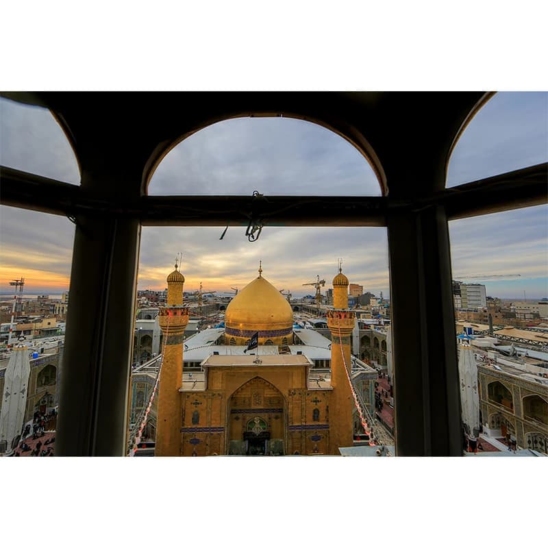 تابلو شاسی مدل نجف گنبد منور حرم امام علی (ع) کد 14 — تصویر ۲
