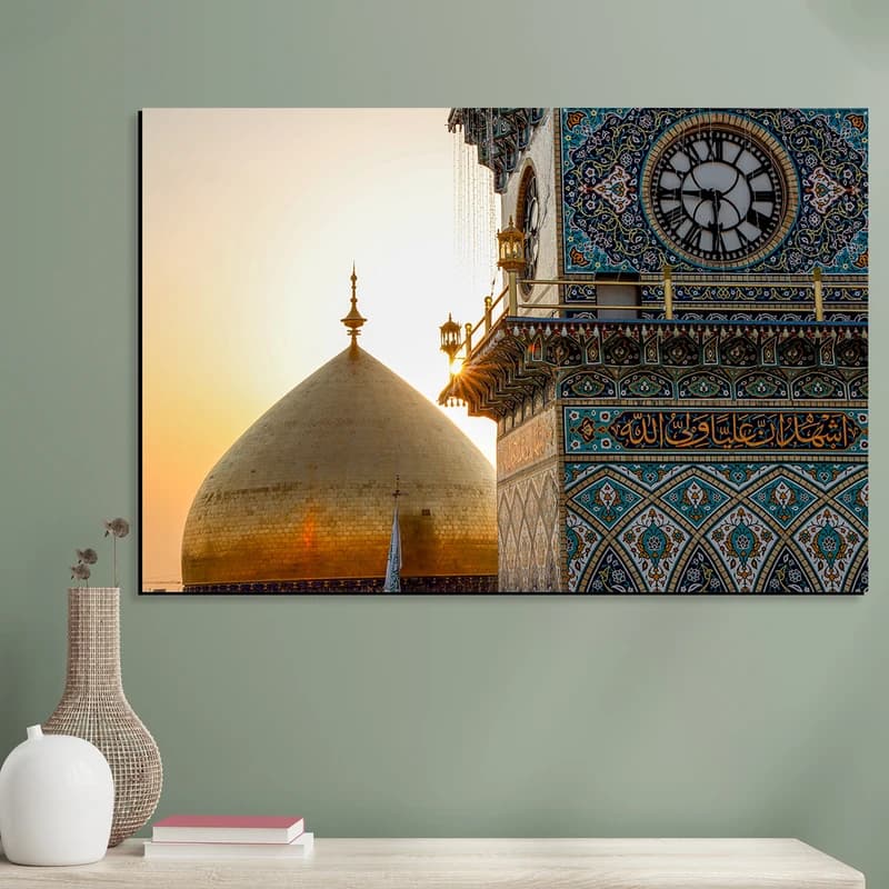 تابلو شاسی مدل نجف گنبد منور حرم امام علی (ع) کد 02 — تصویر ۲