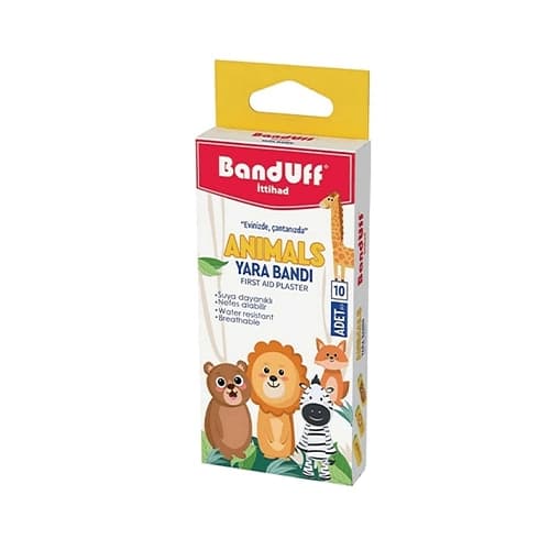 چسب زخم BandUff طرح ANIMALS بسته 10 عددي