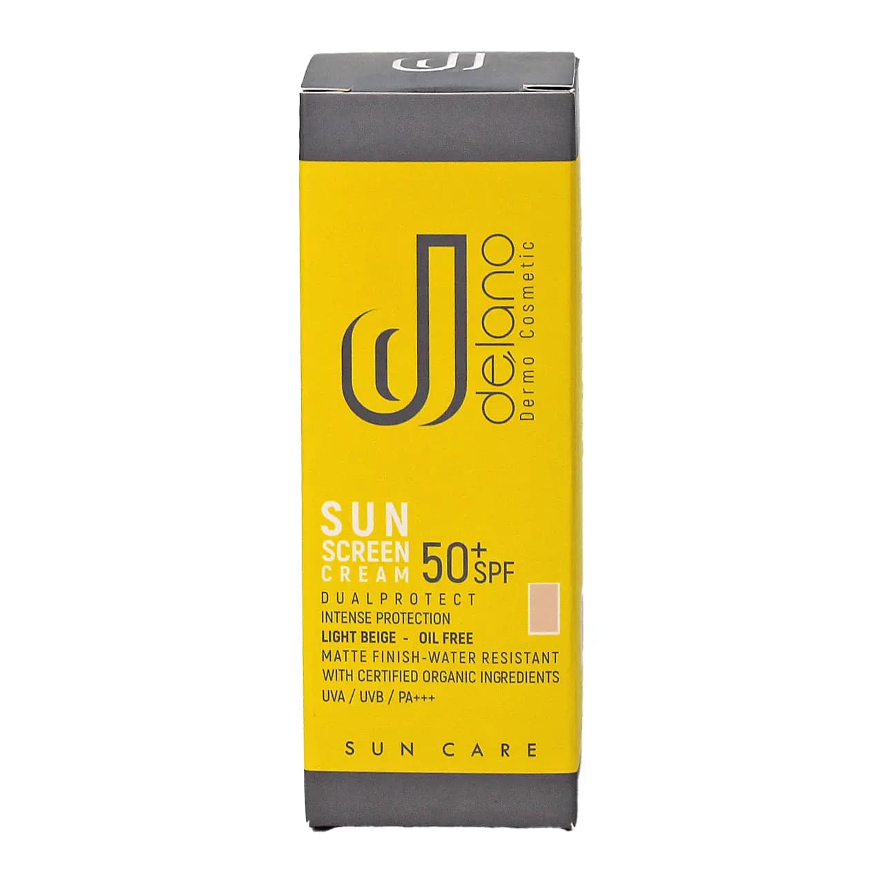 کرم ضد آفتاب رنگی بژ روشن پوست چرب SPF 50 دلانو