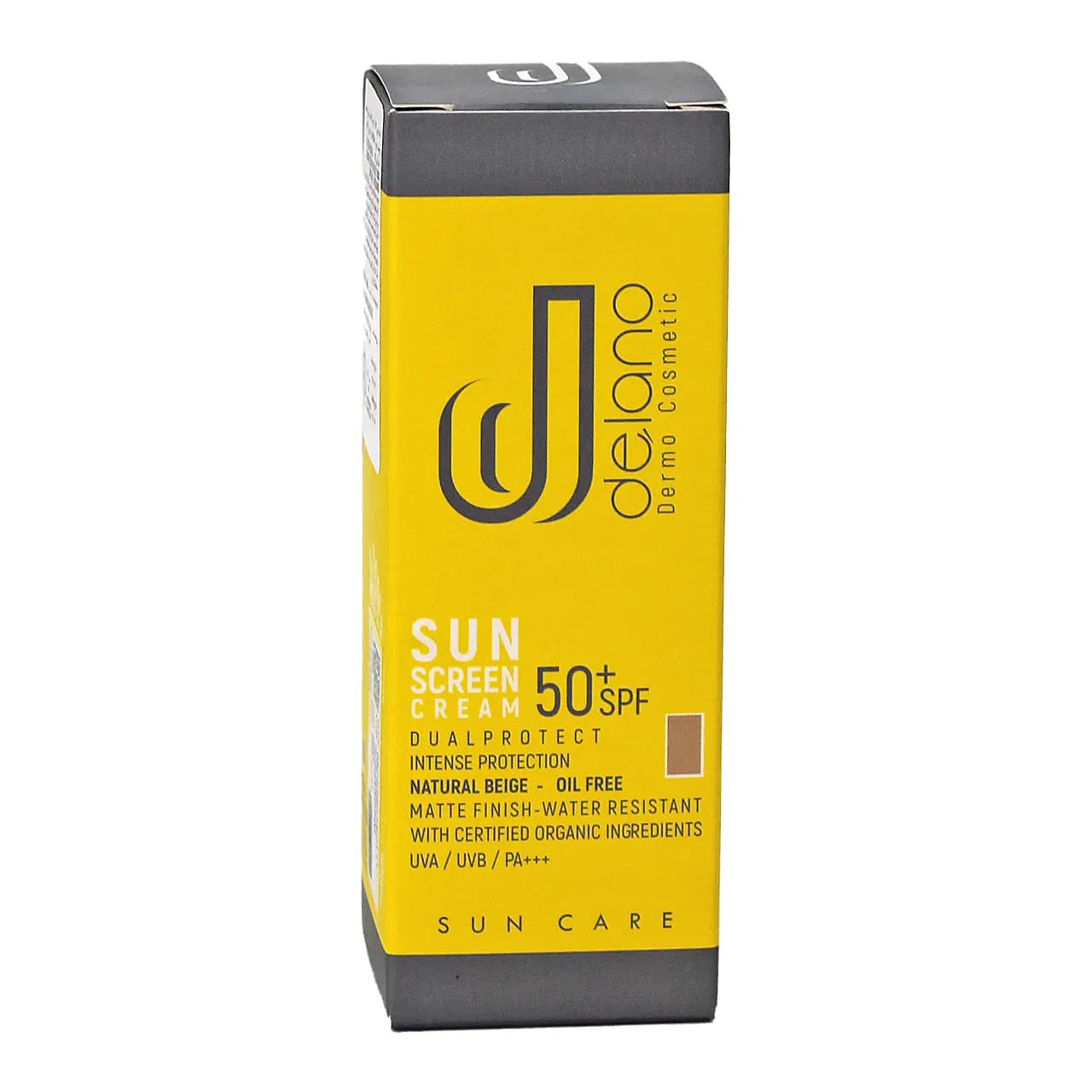 کرم ضد آفتاب رنگی بژ طبیعی پوست چرب SPF 50 دلانو