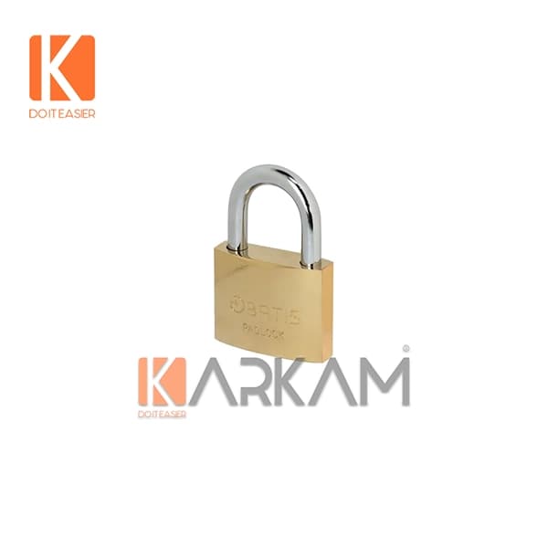 قفل آويز 32 میلیمتر مغزی نيمه برنج BA40003 باتيس